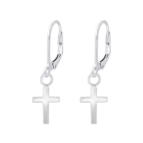 Kreuz Kinder Ohrringe 925 Silber