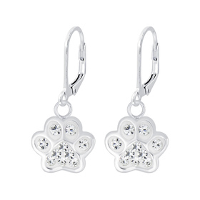 Pfotenabdruck Kinder Ohrringe 925 Silber