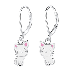 Katzen Kinder Ohrringe 925 Silber