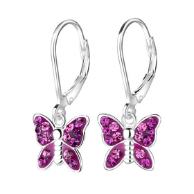 Schmetterling Kinder Ohrringe 925 Silber