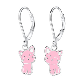 Katzen Kinder Ohrringe 925 Silber