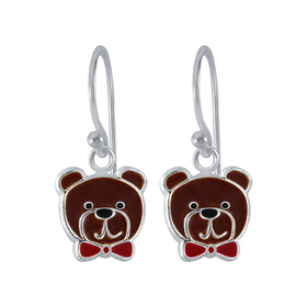 B�ren Kinder Ohrringe 925 Silber