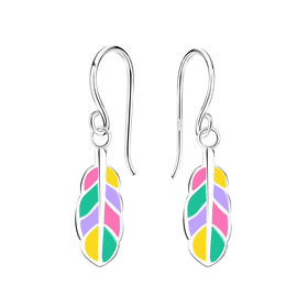 Feder Kinder Ohrringe 925 Silber