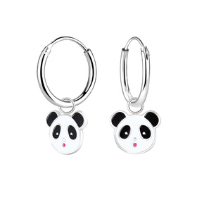 Panda Kinder Creolen 925 Silber