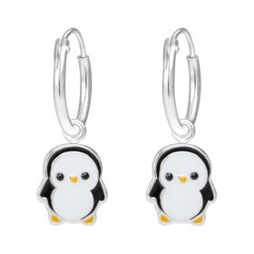 Pinguin Kinder Creolen 925 Silber