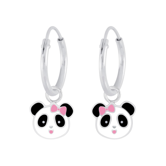 Panda Kinder Creolen 925 Silber