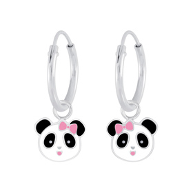 Panda Kinder Creolen 925 Silber