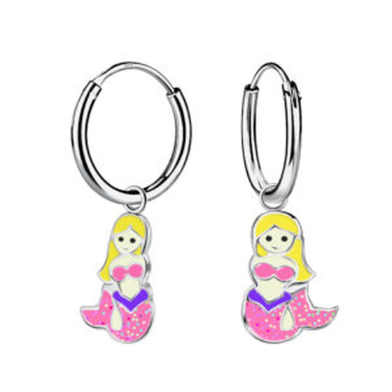 Meerjungfrauen Kinder Creolen 925 Silber