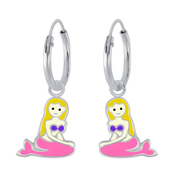 Meerjungfrauen Kinder Creolen 925 Silber