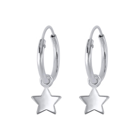 Stern Kinder Creolen 925 Silber