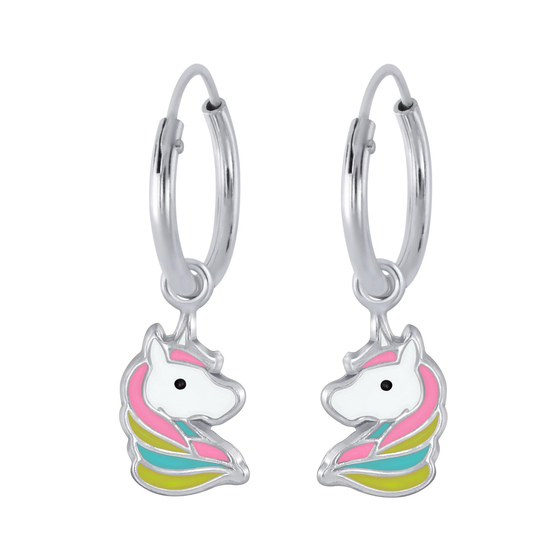 Einhorn Kinder Creolen 925 Silber