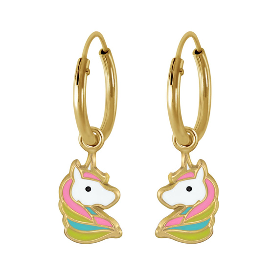 Einhorn Kinder Creolen 925 Silber