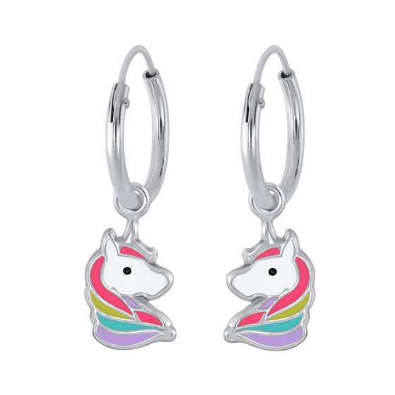 Einhorn Kinder Creolen 925 Silber