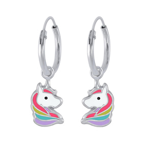 Einhorn Kinder Creolen 925 Silber