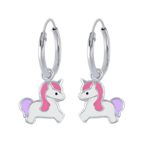 Einhorn Kinder Creolen 925 Silber