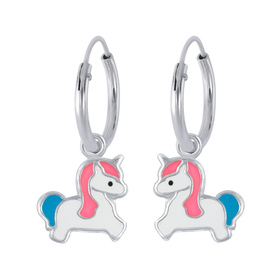 Einhorn Kinder Creolen 925 Silber