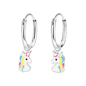 Einhorn Kinder Creolen 925 Silber