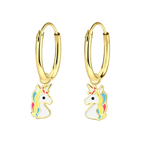 Einhorn Kinder Creolen 925 Silber