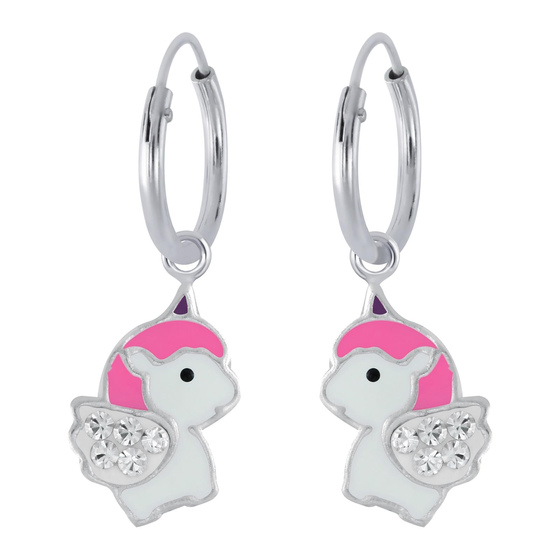 Einhorn Kinder Creolen 925 Silber