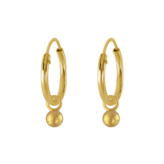 3mm Ball Charm Kinder Creolen 925 Silber