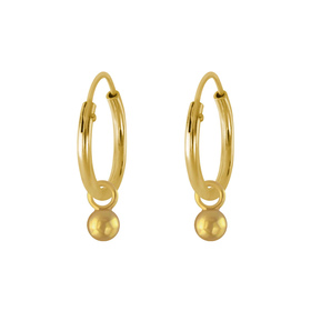 3mm Ball Charm Kinder Creolen 925 Silber