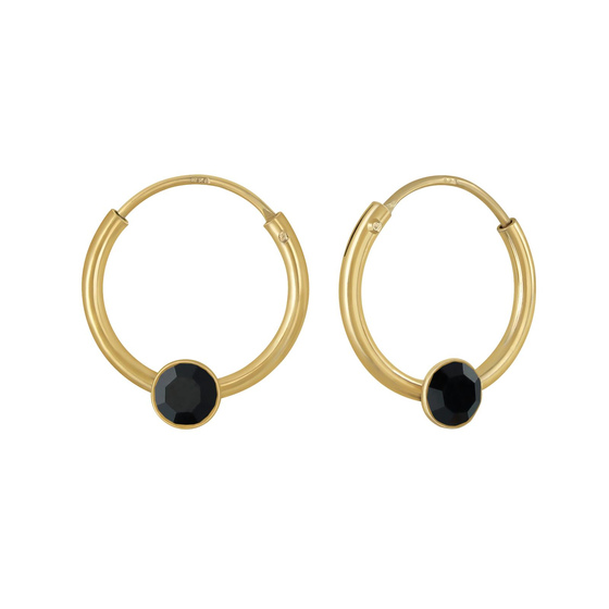 3mm Runde Kristall Kinder Creolen 925 Silber