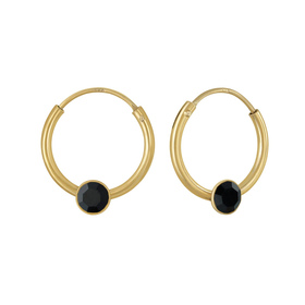 3mm Runde Kristall Kinder Creolen 925 Silber