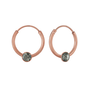 3mm Runde Kristall Kinder Creolen 925 Silber