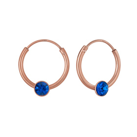 3mm Runde Kristall Kinder Creolen 925 Silber