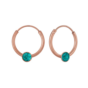 3mm Runde Kristall Kinder Creolen 925 Silber