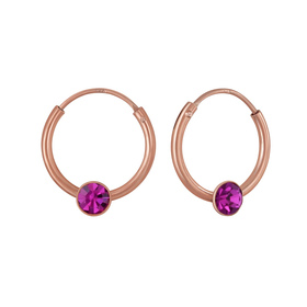 3mm Runde Kristall Kinder Creolen 925 Silber