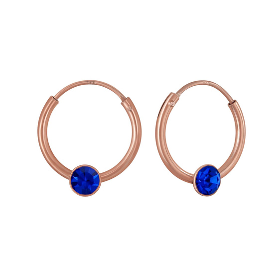 3mm Runde Kristall Kinder Creolen 925 Silber