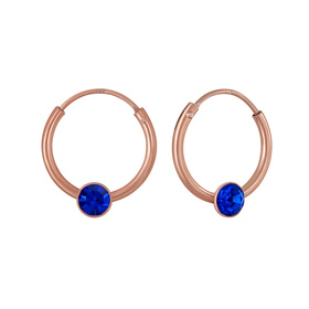 3mm Runde Kristall Kinder Creolen 925 Silber