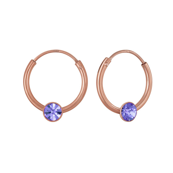 3mm Runde Kristall Kinder Creolen 925 Silber