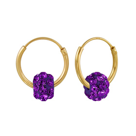 Kristall Ball Kinder Creolen 925 Silber