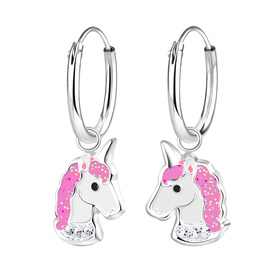 Einhorn Kinder Creolen 925 Silber