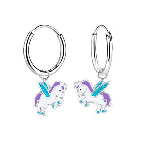 Einhorn Kinder Creolen 925 Silber