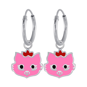 Katzen Kinder Ohrringe 925 Silber