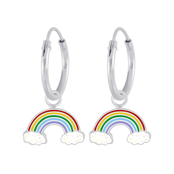 Regenbogen Kinder Creolen 925 Silber