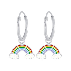 Regenbogen Kinder Creolen 925 Silber
