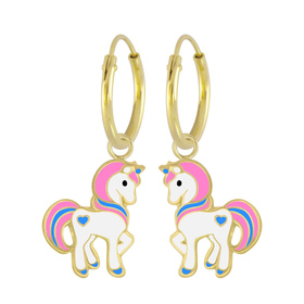 Einhorn Kinder Creolen 925 Silber