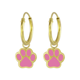 Pfotenabdruck Kinder Creolen 925 Silber