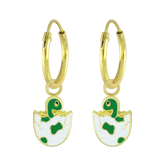 Dinosaurier Kinder Creolen 925 Silber