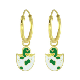 Dinosaurier Kinder Creolen 925 Silber