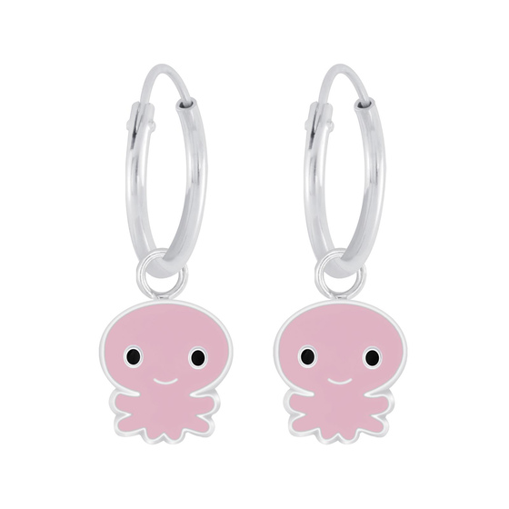 Oktopus Kinder Creolen 925 Silber