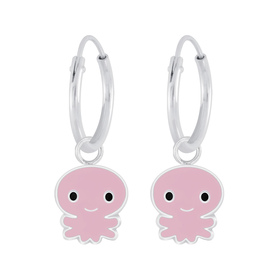 Oktopus Kinder Creolen 925 Silber