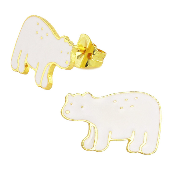 Auf dem Bild zu sehen sind Kinder Ohrringe Polar Br Ohrstecker aus Messing 18k Gold plattiert