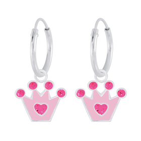 Kronen Kinder Creolen 925 Silber