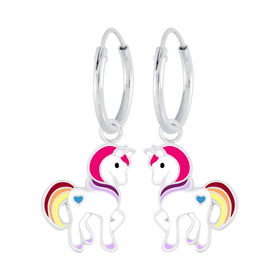 Einhorn Kinder Creolen 925 Silber