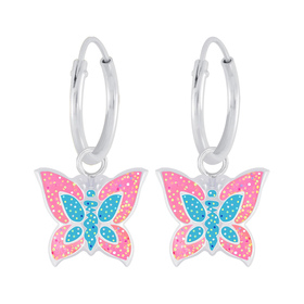 Schmetterling Kinder Creolen 925 Silber